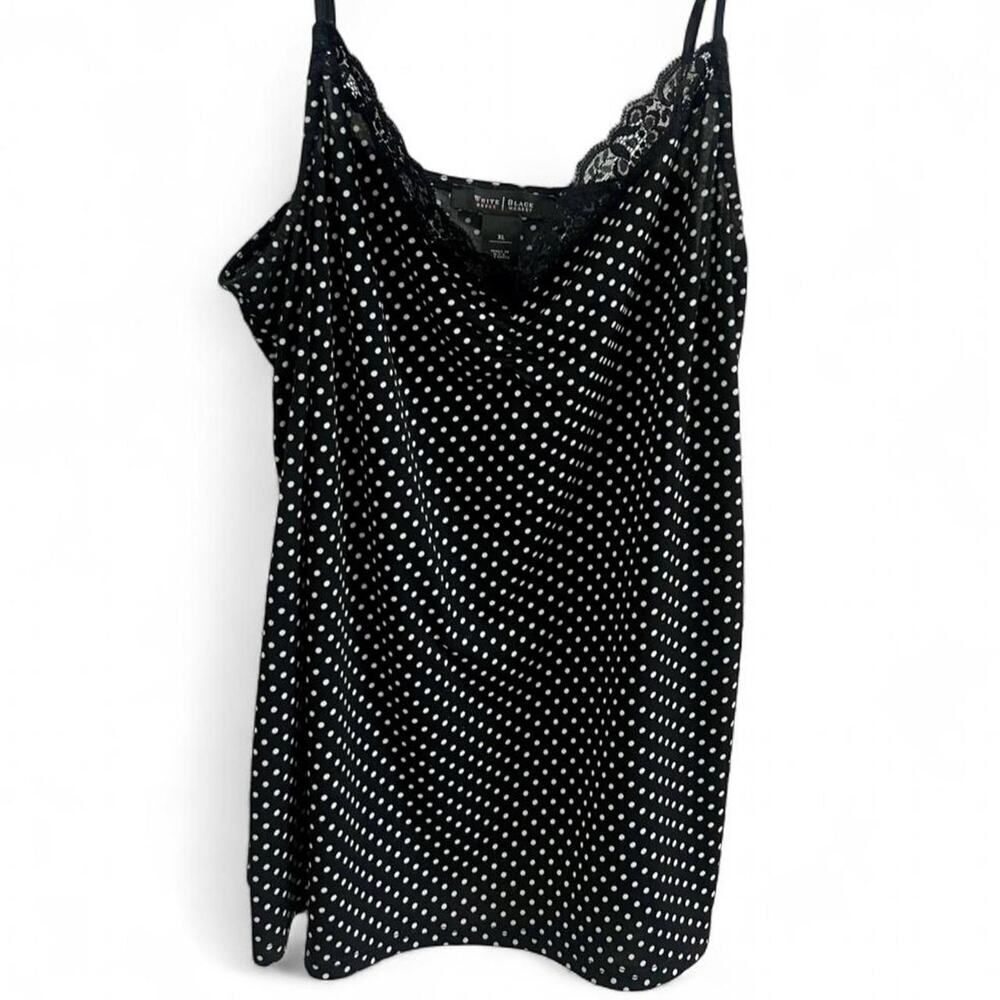 Y2k polka dot lace cami